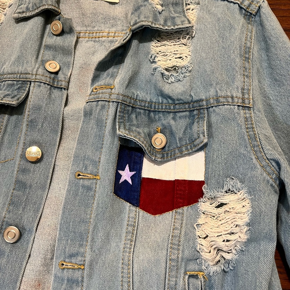 Texas Rodeo Themed Jean Jacket - Picture 2 of 5